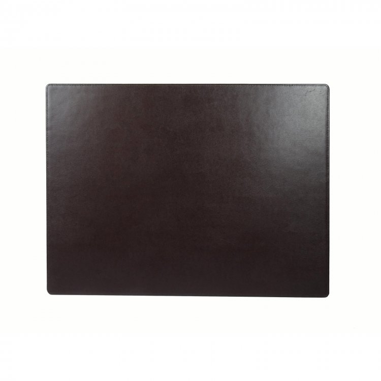 Schreibtischunterlage Soft Lux Leder 70 x 50 Schwarz mit Silbergrauer Naht 